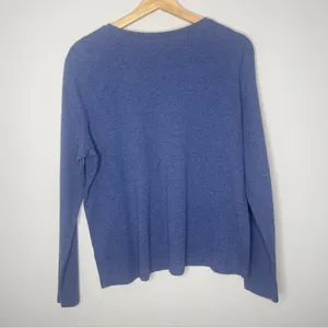 L.L. Bean Long-Sleeve‎ Crewneck Blue Tee (Large) thumbnail 4
