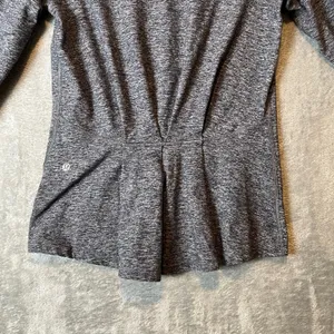 Lululemon Warm Your Core‎ Long Sleeve Tee Heathered Black Size 4 thumbnail 5