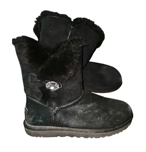 Ugg Womens Black Bailey Button Bling Boots‎ 7 thumbnail 1