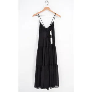 Aritzia Wilfred Sunshine Midi Dress Black Women's XS Tiered Romantic Whimsical thumbnail 4