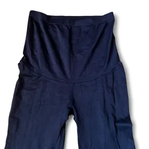 Maternity Pants Black Baby Bump Flare Fold-over Stretch Y2K Comfy Yoga Medium thumbnail 3