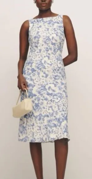 Reformation Topanga Midi Dress in Larkspur Blue thumbnail 1