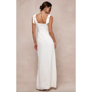 Lulus Your Sweetie White Tie Strap Column Maxi Dress Wedding Bridal Large NWT thumbnail 2