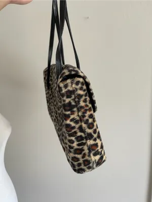 Leopard Print Shoulder Bag with Black Straps Tan thumbnail 5