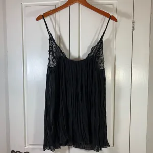 Victoria's Secret Black Lace Pleated Babydoll Chemise XL 186982-093 Festival Bow thumbnail 7