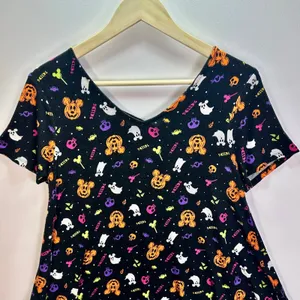 Disney Parks Halloween Mickey Jack O Lantern Lattice Back Top Small Black thumbnail 2