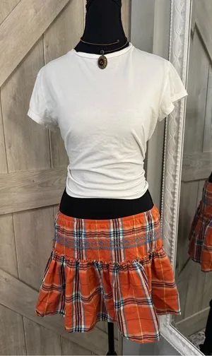 Vintage Y2K Old Navy Plaid Tiered Mini Skirt - Medium thumbnail 1