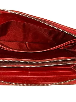 Miu Miu Matelassé Leather Wallet Red Quilted Zip Logo Hardware SOLD AS IS thumbnail 9