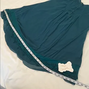Altar'd State size small teal sleeveless lace and ruffles sheer A line dress EUC thumbnail 13