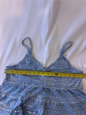 American Eagle Outfitters Blue Printed Spaghetti Strap Peplum Camisole thumbnail 3