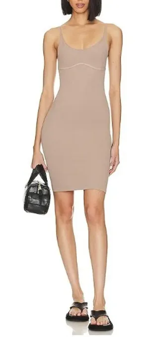 Intimately by Free People Meg High Platform Mini Slip Dress Sand Beige XS/S thumbnail 1