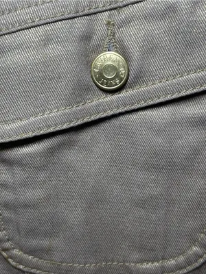 Lauren Jeans Co Ralph Lauren Women's Demin Gold Metallic Button Up Jacket Sz L thumbnail 10