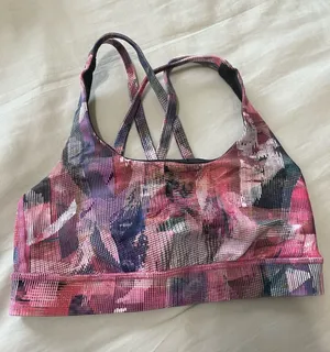 Women's Lululemon size 2 Pink printed Strappy Sports Bra thumbnail 1