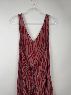 Diane Von Furstenberg Acella Jumpsuit in Malton Burlwood Animal Print Red Small thumbnail 3