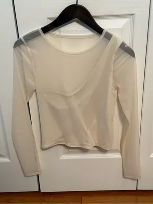 Abercrombie & Fitch Cream Mesh Layered Top thumbnail 2