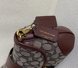 Coach Brown Soho Shoulder Bag Signature Jacquard thumbnail 14