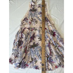 FREE PEOPLE SHE MOVES CHEMISE HIGH NECK‎ SLEEVELESS MINI Size S Pink thumbnail 8