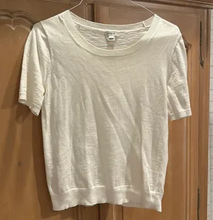 Jcrew Cream Half Sleeved Sweater  thumbnail 1