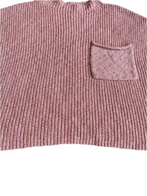 Free People Beach Pink Ribbed Knit Boxy Cropped Sweater Pocket X-Small Women's thumbnail 4