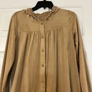 Monoreno Boho Hooded Ruffle & Crochet Dress Size Small thumbnail 3