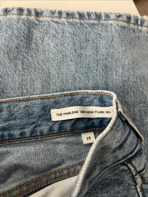 Dress Forum Denim Forum Marlene 60s High Rise Flare Jeans Light Wash 30” Organic Cotton 28 thumbnail 4