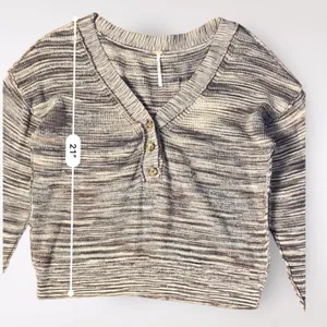 Free People NWOT‎ Mercury Henley Sweater Top Size XS Boho Casual Neutral thumbnail 5