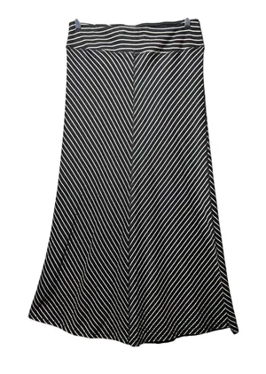 Aventura Womens‎ Black White Striped Maxi Skirt 100% Cotton Chevron Size Medium thumbnail 1