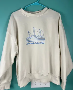 Women's Wild Fable Beige Montauk Sailing Club Sweatshirt M thumbnail 1