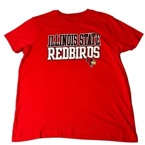 Illinois State Redbirds T Shirt Womens Large Red Champion Short Sleeve Tee‎ thumbnail 1