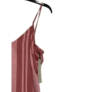 Pinch Women Cami Tank Top Ruffle Tiered‎ Trim Striped Metallic Pink Medium NWT thumbnail 2