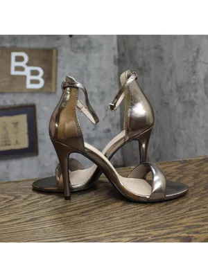 Allegra K Womens Stiletto Strap Open Toe Heels Brown Gray 7.5M thumbnail 6
