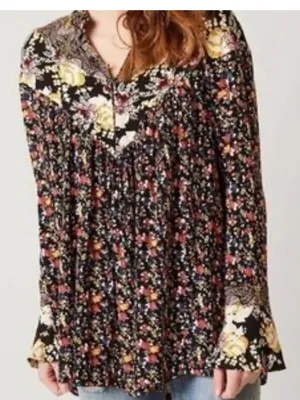 Free People Wildflower Fields Tunic Size Small Flowy Relaxed Fit Multicolor thumbnail 1