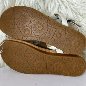 Ugg Ayden II Sandal White Leather Embossed Cork Insole Size 6.5 thumbnail 7