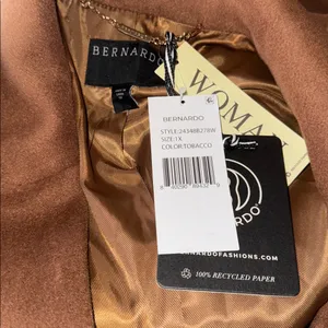 NWT Bernardo Double Breasted Wool Blend Belted Maxi Coat In Color Tobacco SZ-1X thumbnail 8