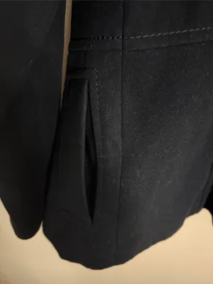 H&M Black Double-Breasted Wool-Blend Pea Coat thumbnail 7