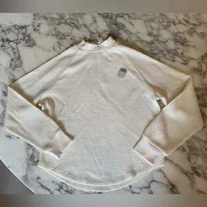 NWT Madewell Mockneck Waffle Sweatshirt Tee XS Ivory Sold Out! Light Stain thumbnail 5