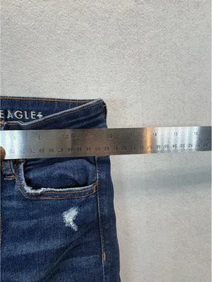 American Eagle Hi-Rise Jegging 00 X-Short Distressed Next Level Stretch Jeans thumbnail 3