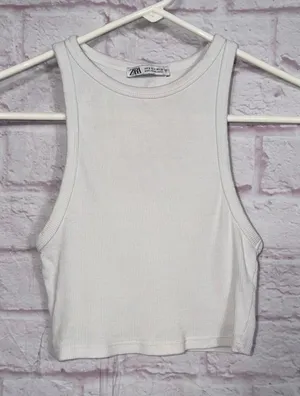 Zara Women's Small Ribbed Tank Top thumbnail 1
