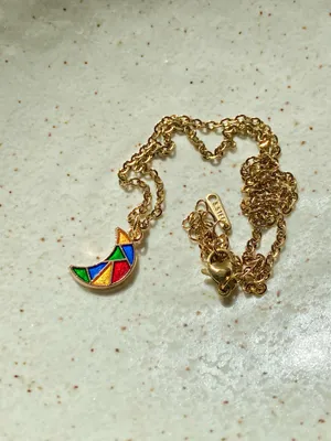 Handmade celestial whimsical retro simple moon necklace🌟 thumbnail 5