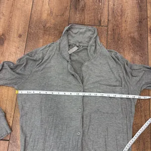 Skims Heather Gray Ribbed Modal Blend Long Sleeve Soft Lounge Sleep Top Size S thumbnail 5