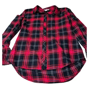 Beach lunch lounge Plaid ladies Shirt - Red and Black buffalo plaid thumbnail 3