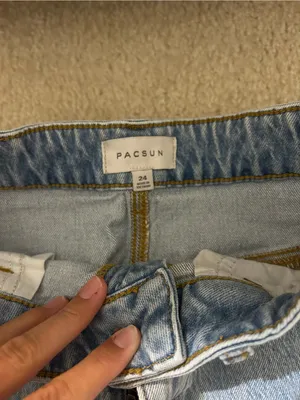 PacSun Light Wash Denim Mini Skirt thumbnail 3
