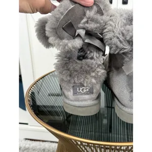 UGG Australia Mini Bailey Bow Grey Suede Ankle Boots Women’s Size 9 US 1005062 thumbnail 7