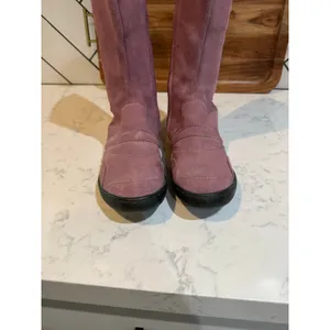vintage Palladium knee-high boots made soft suede dusty purple Y2K casual boho thumbnail 2