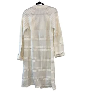 Vintage Ades of California Cream Long Cardigan Sweater Medium Cottagecore Duster thumbnail 2
