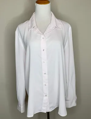 Mango Pale Pink Chiffon Blouse Sz 10 thumbnail 1