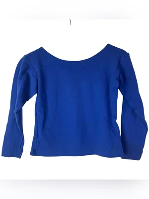 Bonjour Y2K Royal Blue Boat Neck Crop Long Sleeve Top M thumbnail 2