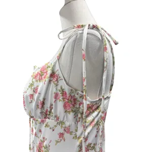 KUTUMAI Women's Summer Floral Bodycon Maxi Dress NWT Coquette Spaghetti Strap LG thumbnail 6