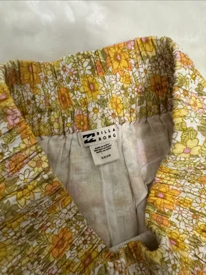 Billabong Yellow Floral Love to Lounge Shorts NWT thumbnail 6