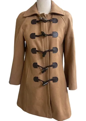 Elevenses anthropologie Women Camel Toggle‎ Coat Wool Blend Sz 0 coat wool blend thumbnail 1